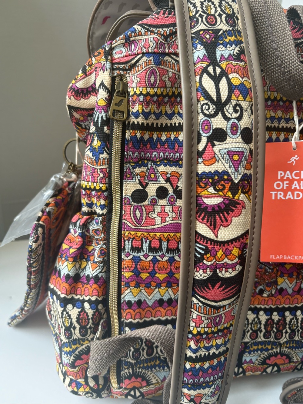 Sakroots Artist Circle Flap Backpack Bohemian Design Fits Up To 13” Laptop New - Picture 7 of 16